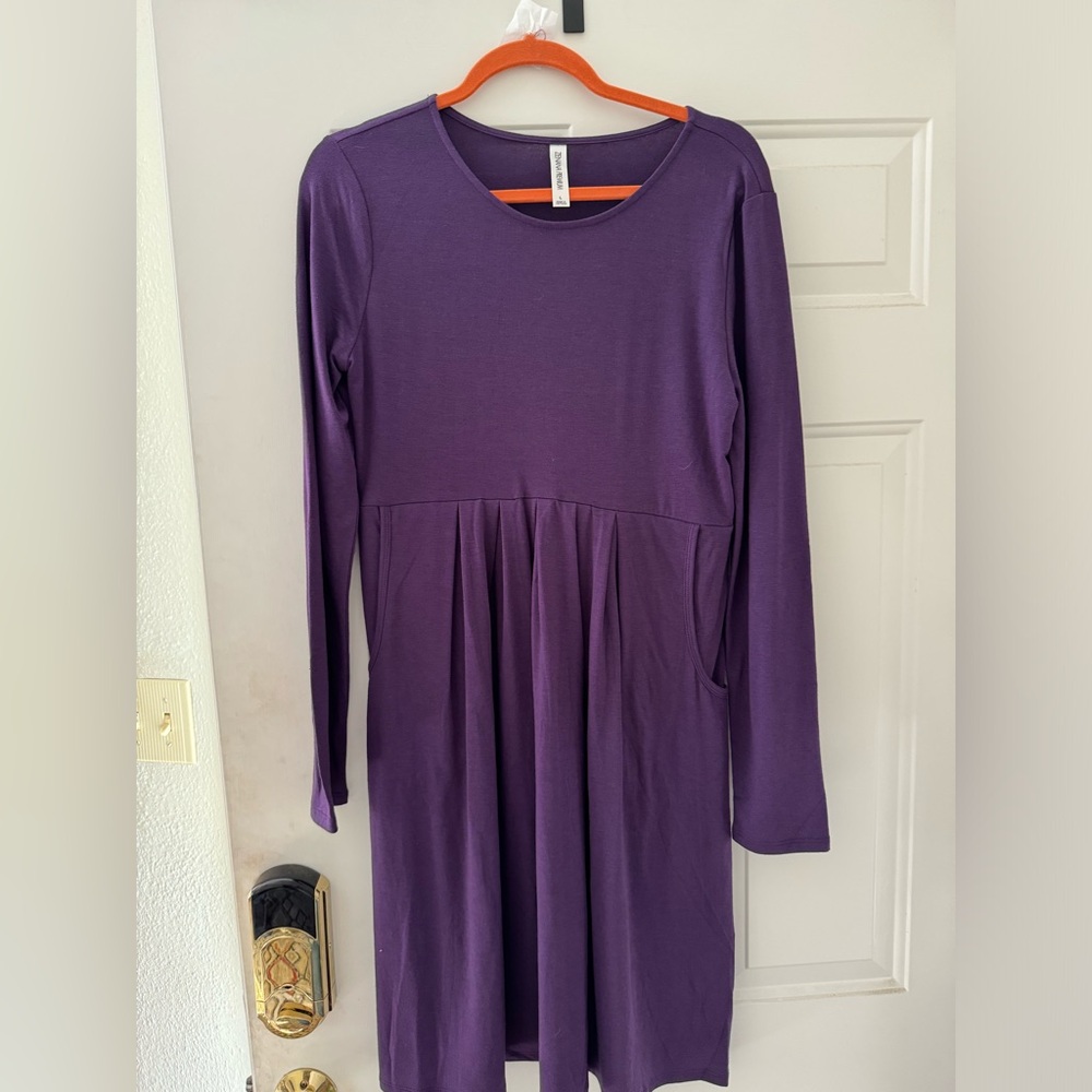 Zenana premium – purple dress with pockets